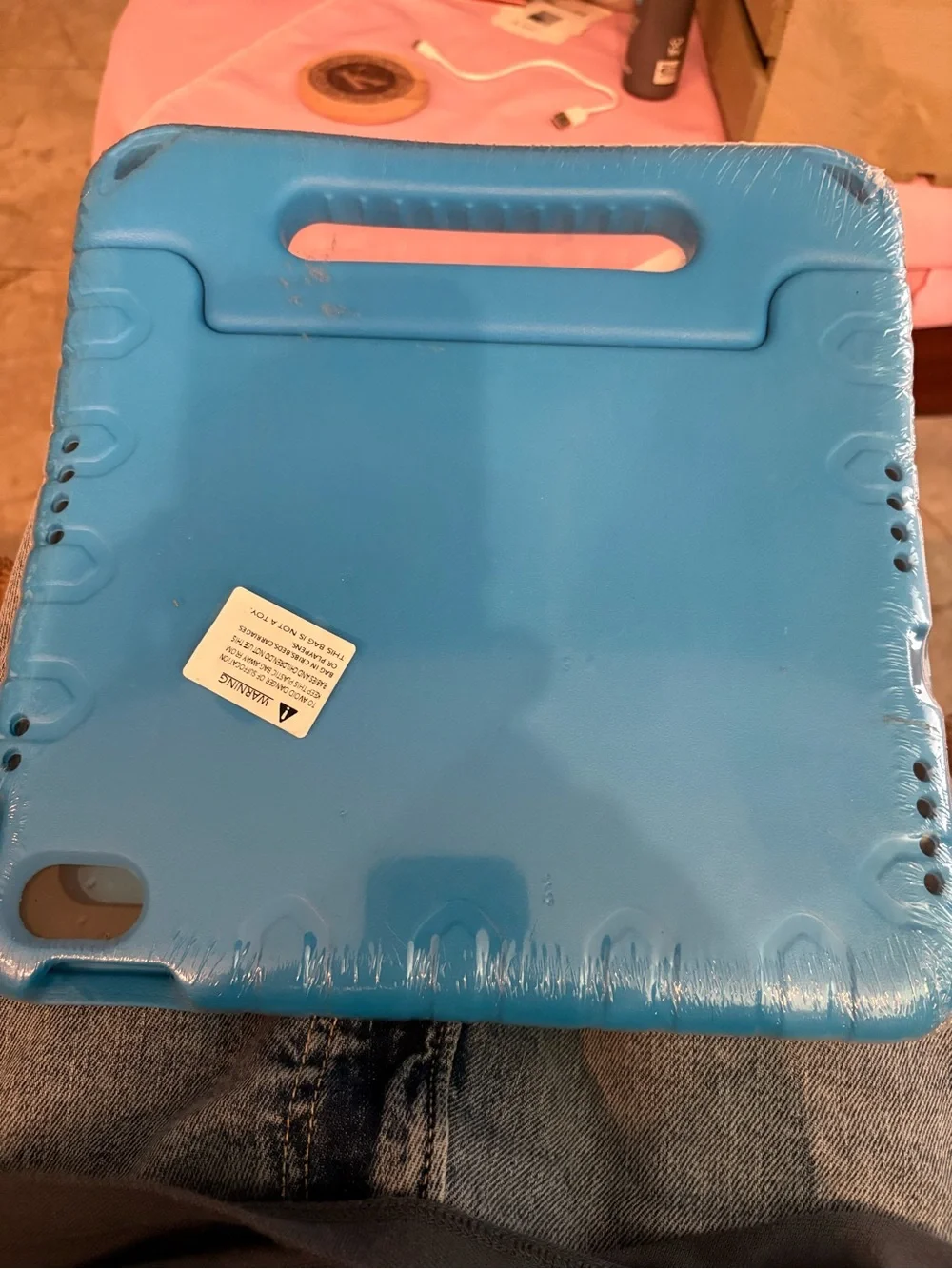 Blue Shockproof iPad Case with Handle. iPad 10/11 generation